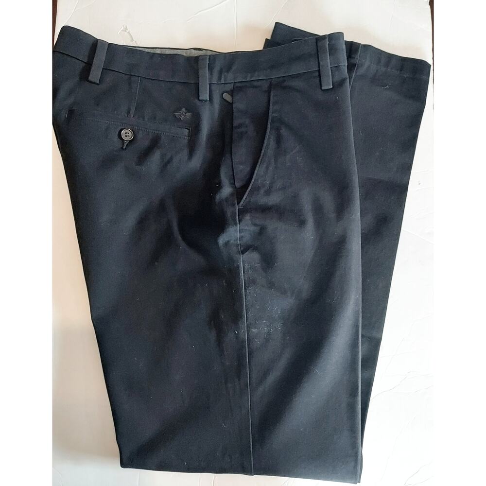 Dockers Black Classic Straight Fit Chinos w/Pleat